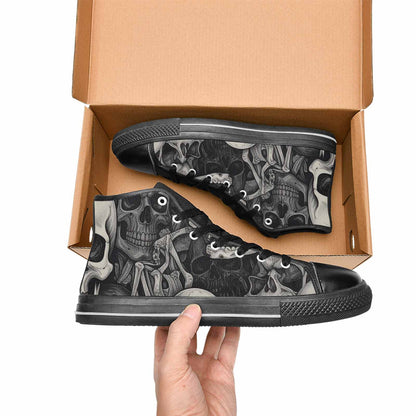 MEN'S Skulls - Classic High Top Canvas Dark Academia Custom Shoes