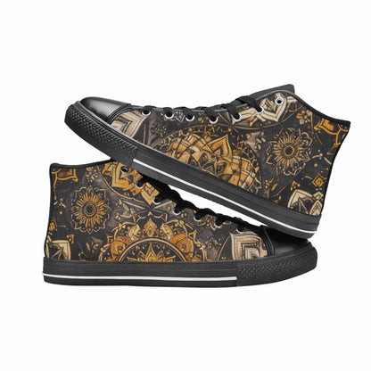 WOMEN'S Mandala High Top Canvas Wallpaper Art Custom Shoes