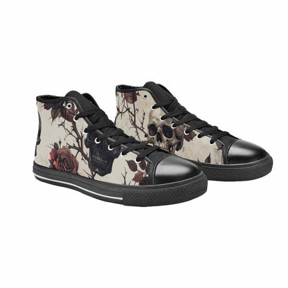 MEN'S Skulls - Roses High Top Canvas Neon Fantasy Sneakers