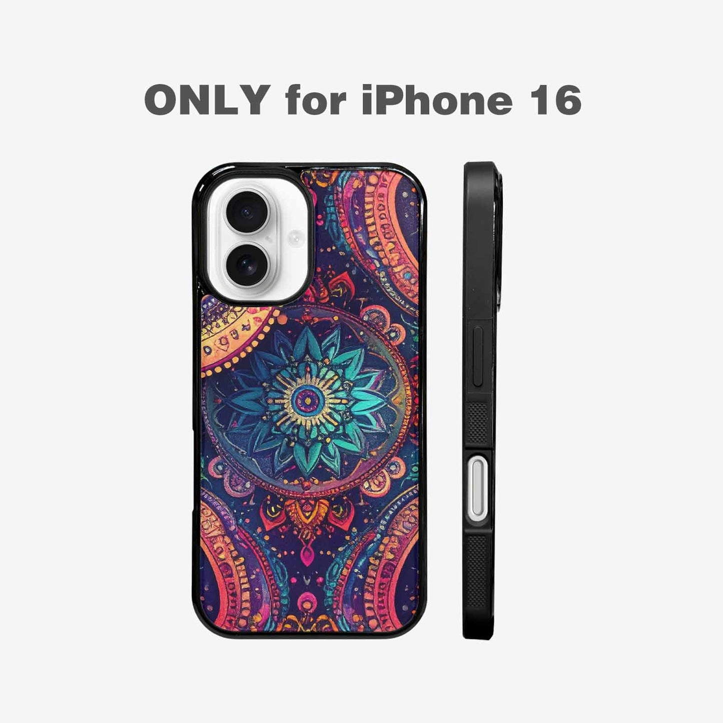 iPhone 16 Case — Paisley Mandala, Custom Designed Case Cover