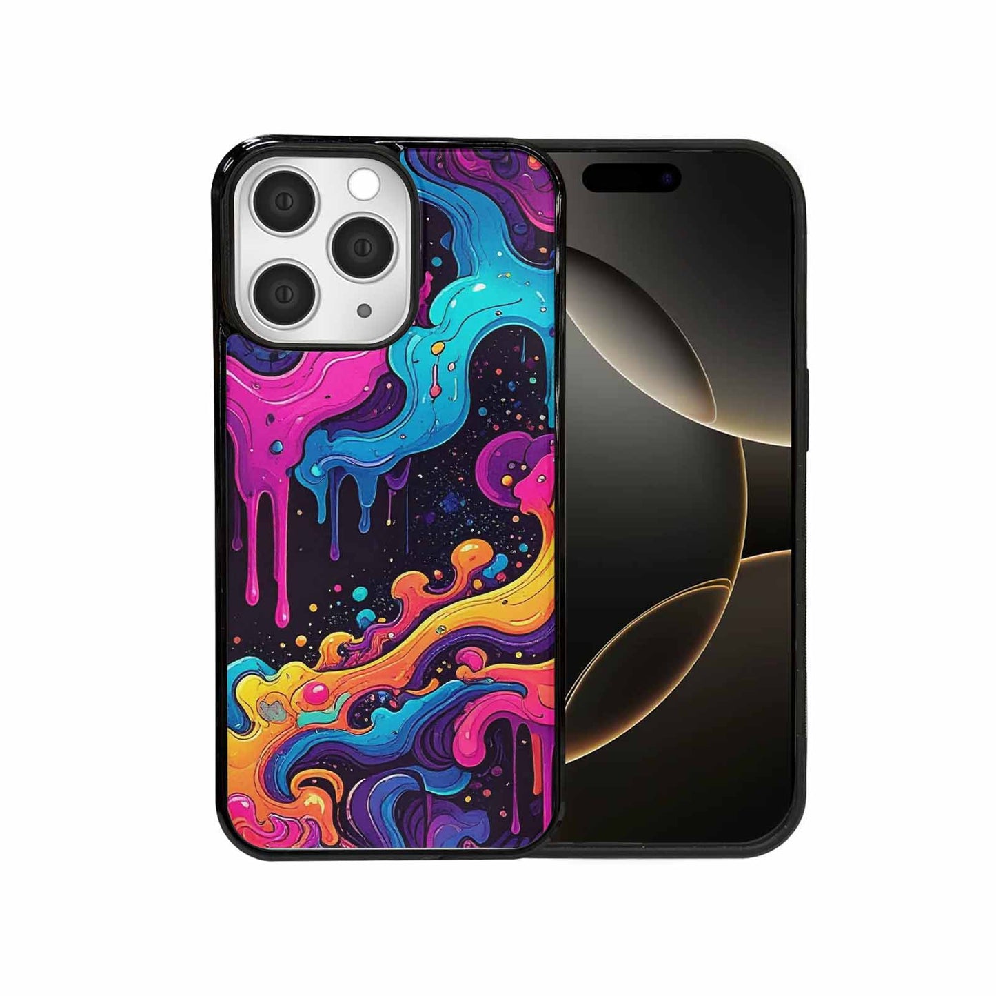 iPhone 15 Pro Max Case — Neon Drip Galaxy Custom, Personalized Phone Case