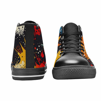 MEN'S Comic Book Halftone High Top Canvas Grunge Sneakers