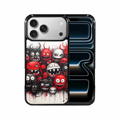 iPhone 17 Pro Max Case — Black &amp; Red Ink Cartoon Cute, Custom Phone Case