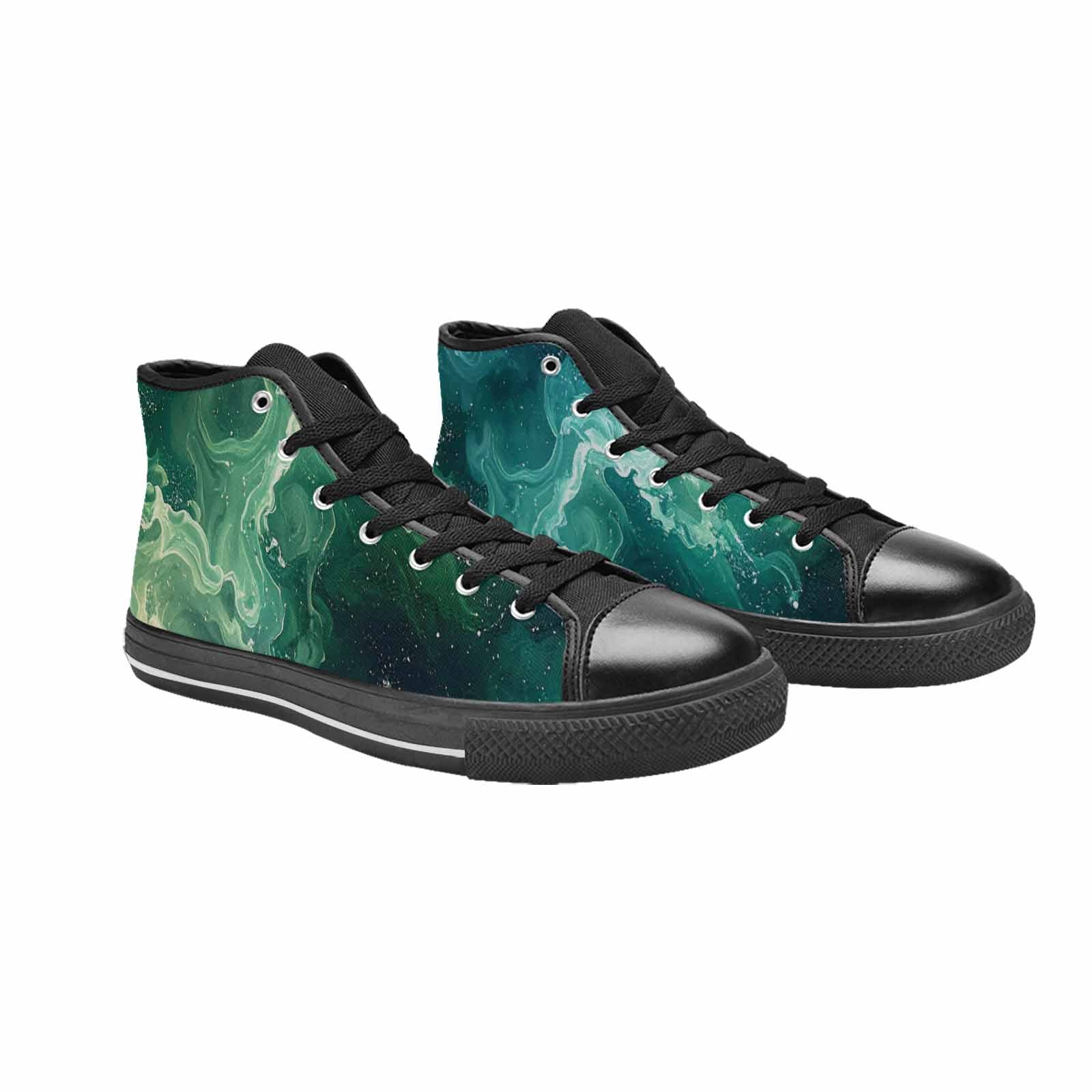WOMEN'S Galaxy Art - High Top Canvas Vibrant Chaos Custom Sneakers