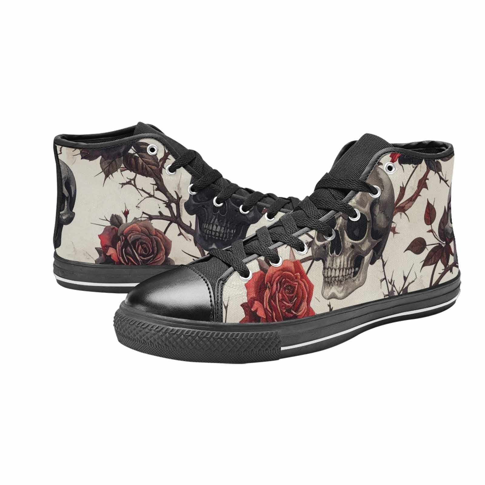 MEN'S Skulls - Roses High Top Canvas Neon Fantasy Sneakers
