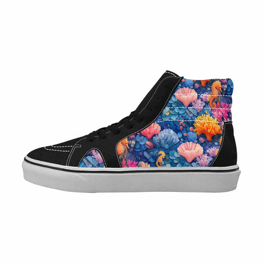 MEN'S Fish Scale Coral High Top Canvas Dark Academia Shoes