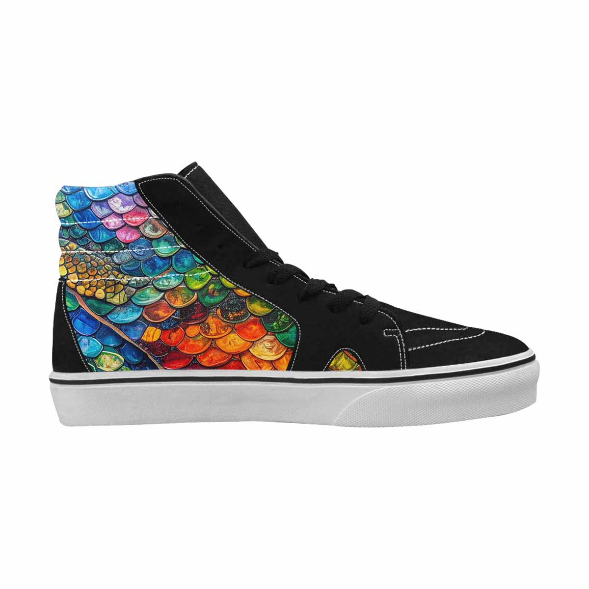 MEN'S Reptile Scale High Top Canvas Dark Academia Custom Sneakers