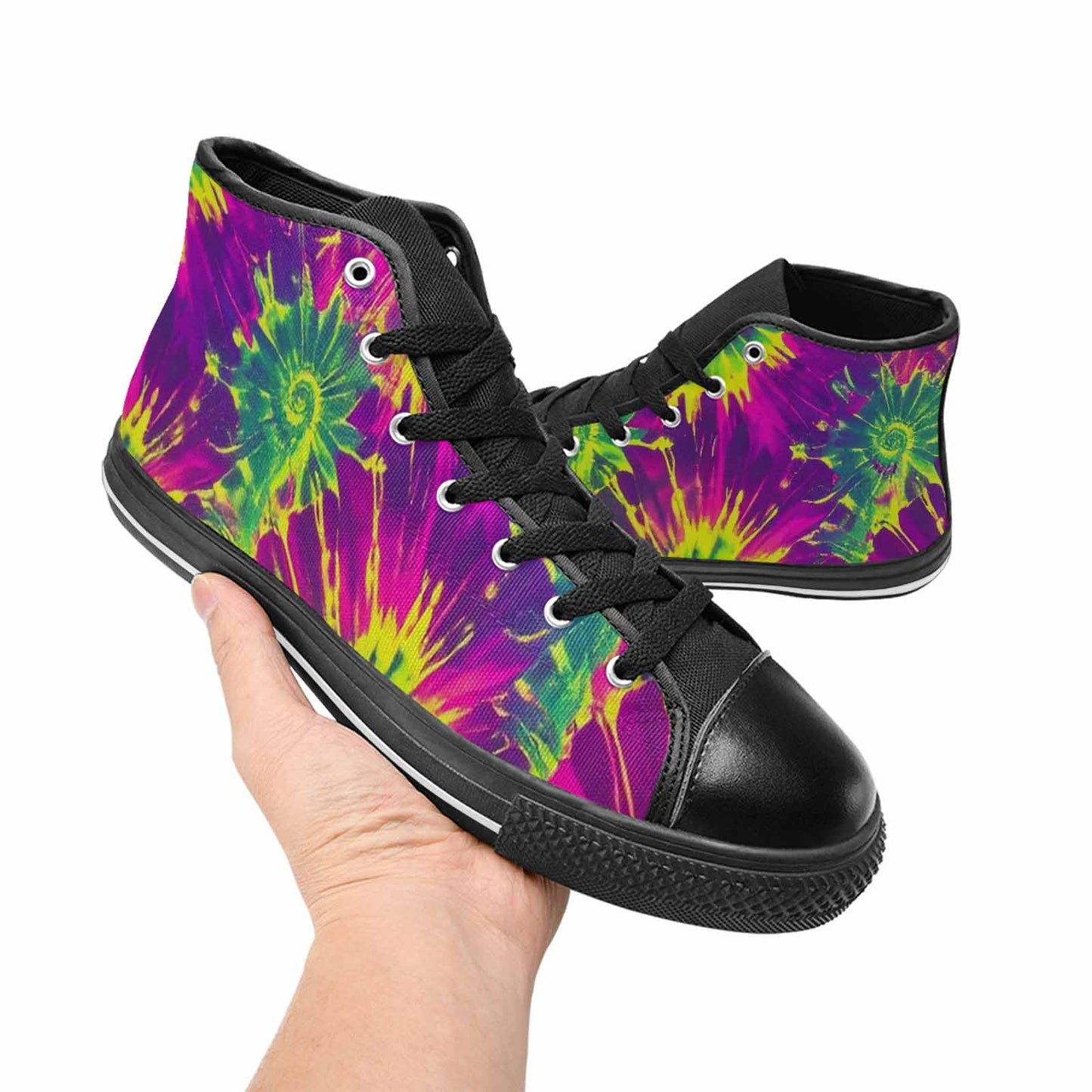 WOMEN'S Tie Dye - High Top Canvas Grunge Custom Sneakers