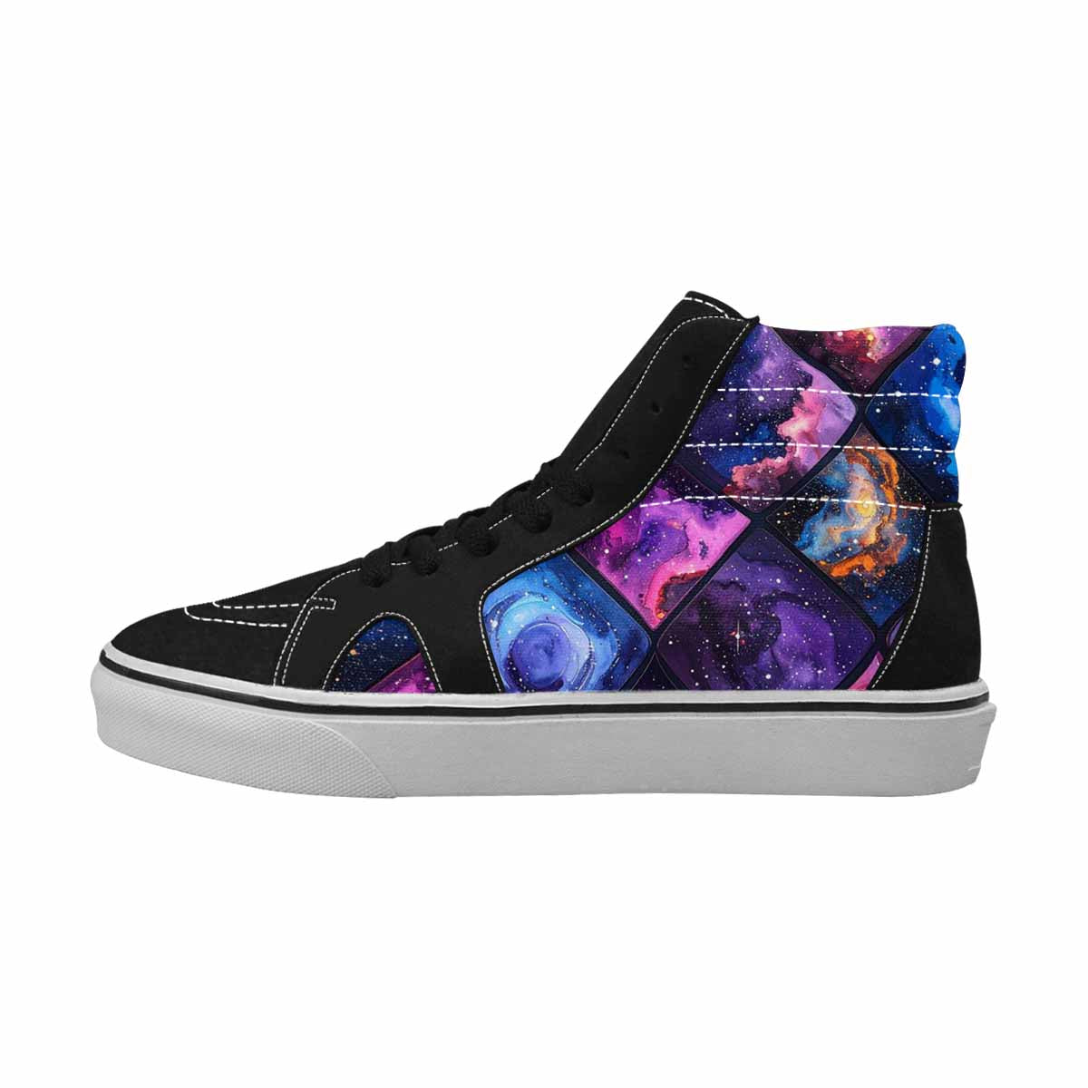 WOMEN'S Galaxy Stars Nebula High Top Canvas Cottagecore Custom Sneakers