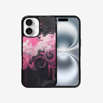 iPhone 16 Case — Van Gogh Swirl Black Pink Ink, Custom Made Phone Cover