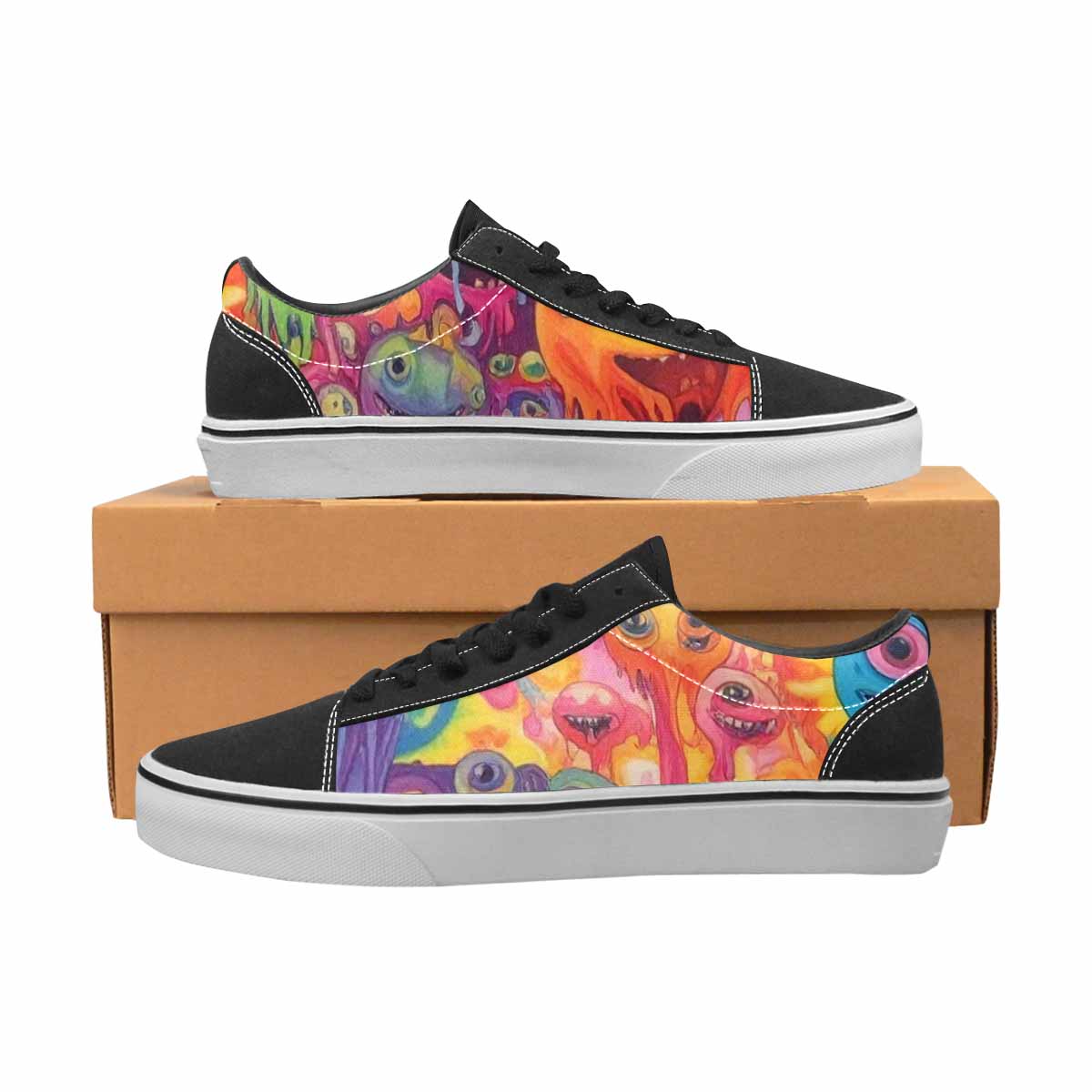 WOMEN'S Aliens  Tie Dye Lace-Up Canvas Grunge Shoes