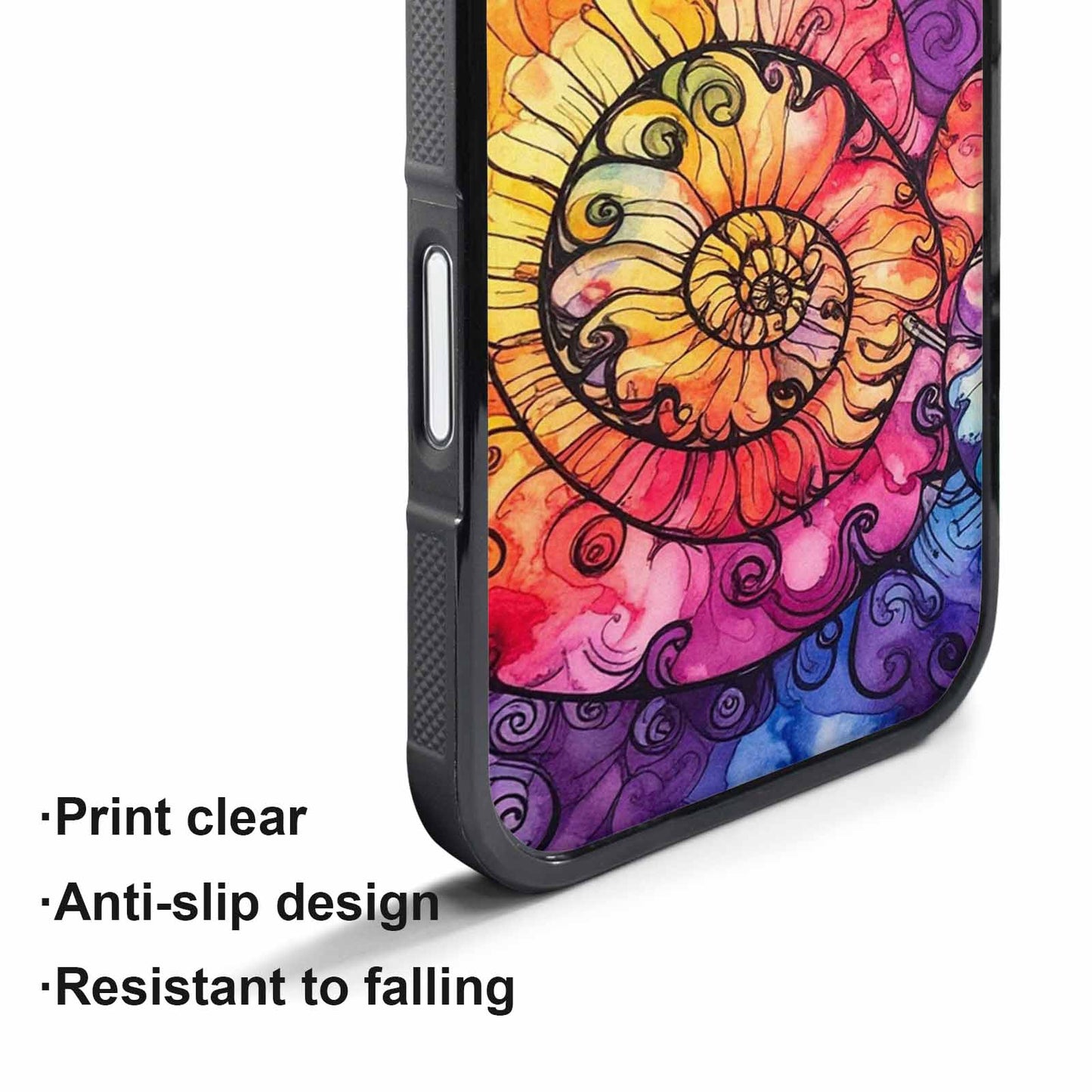 iPhone 17 Pro Case — Tie Dye Swirls Black White Tie, Custom Made Phone Cover