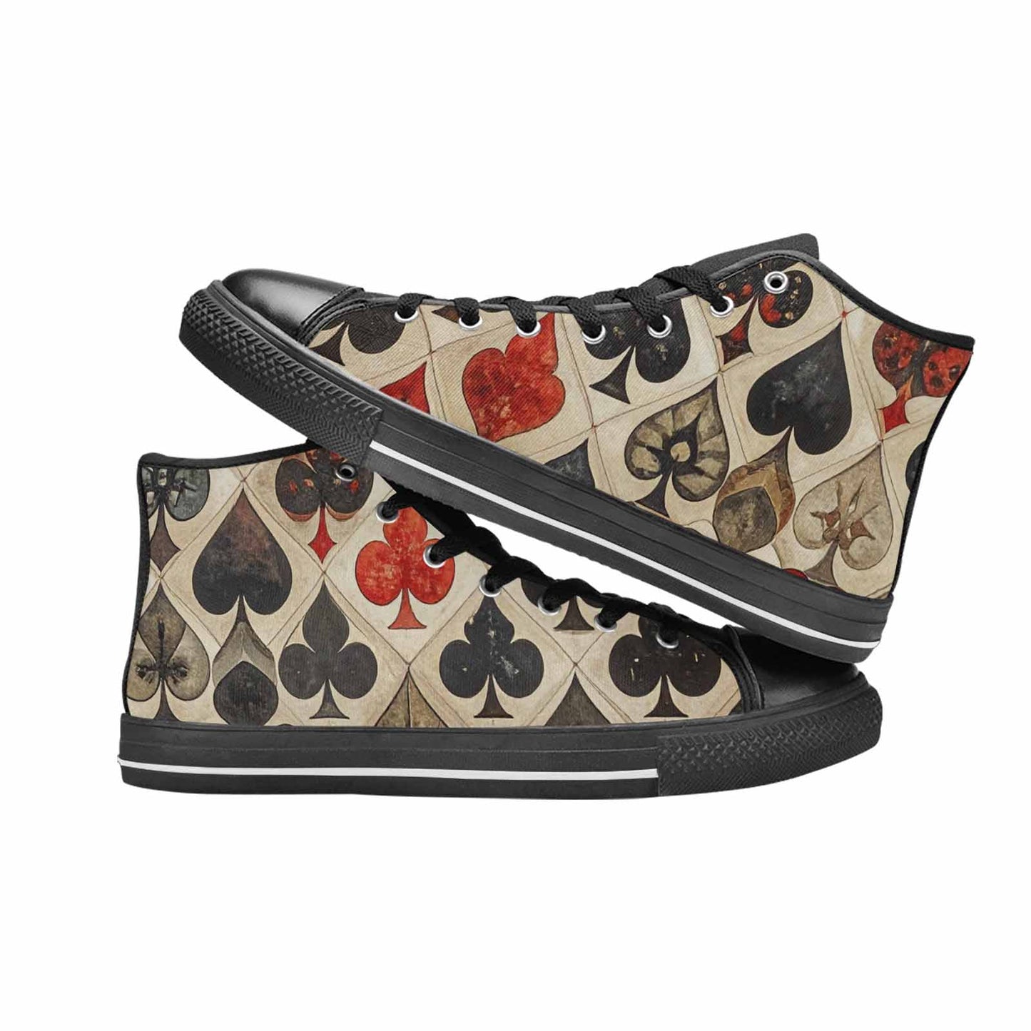 MEN'S Playing Card Suit High Top Canvas Wallpaper Art Custom Shoes
