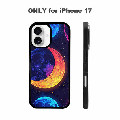 iPhone 17 Case — Neon Winter Moon Cartoon Cute, Customized Protective Case