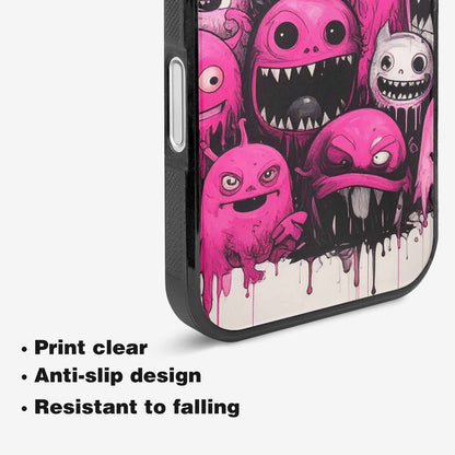 iPhone 16 Case — Monsters General Black Pink Ink Cartoon, Custom Made Phone Cover