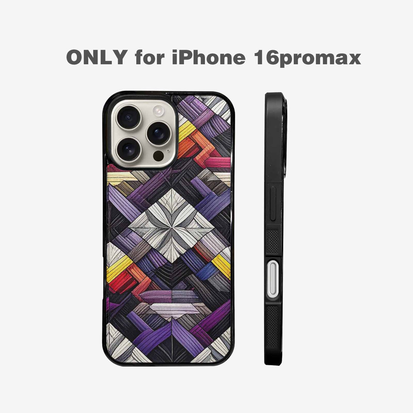 iPhone 16 Pro Max Case — Asexual Flag Color Theme Small Rainbow, Custom Made Phone Cover