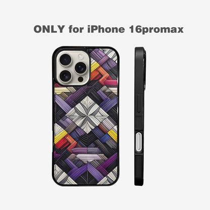 iPhone 16 Pro Max Case — Asexual Flag Color Theme Small Rainbow, Custom Made Phone Cover