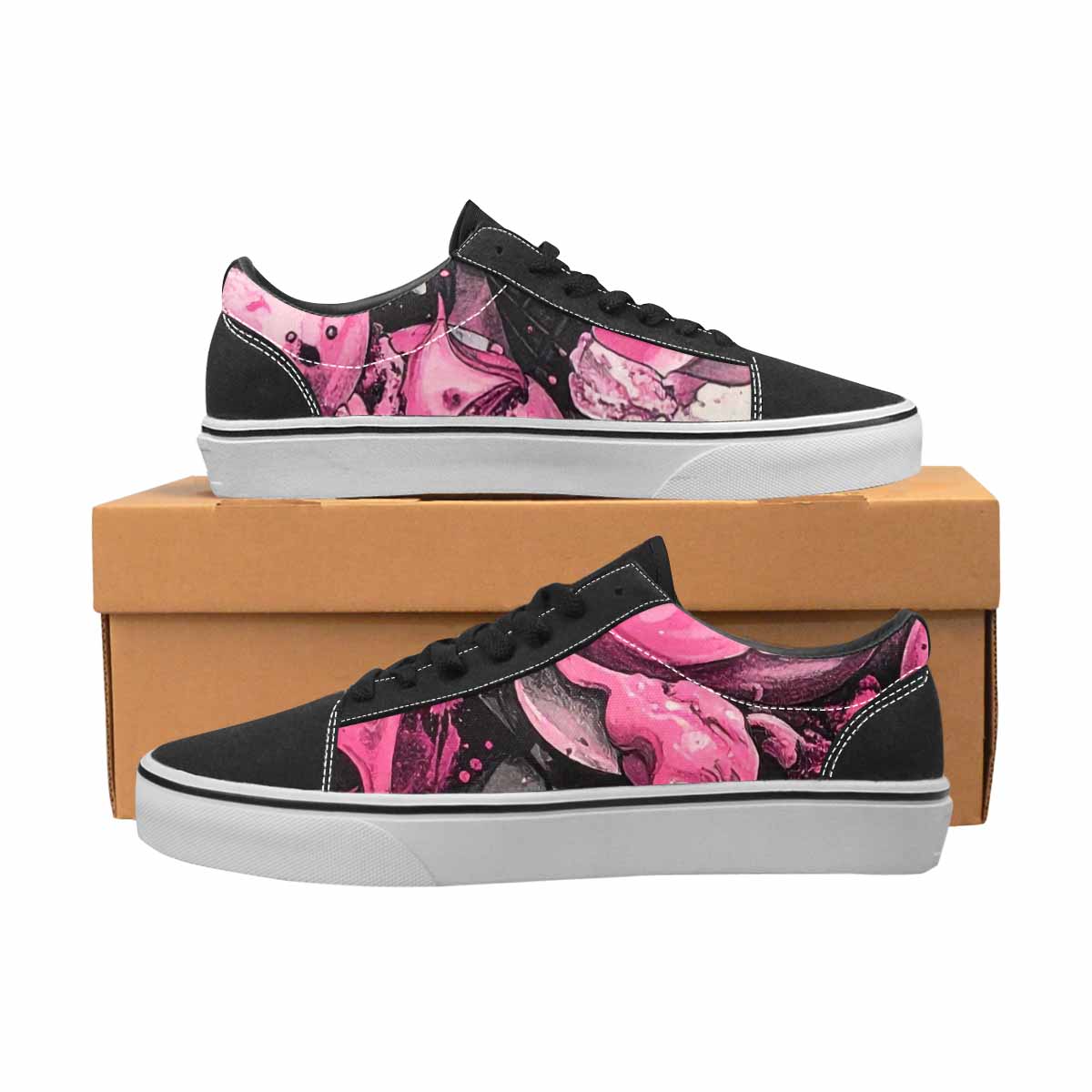 WOMEN'S Ice Cream Motif Lace-Up Canvas Aesthetic Custom Shoes