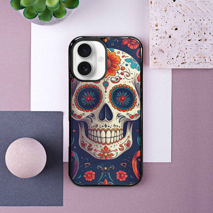 iPhone 16 Case — Day Dead Sugar Skull Art 100s, Unique Phone Case Design