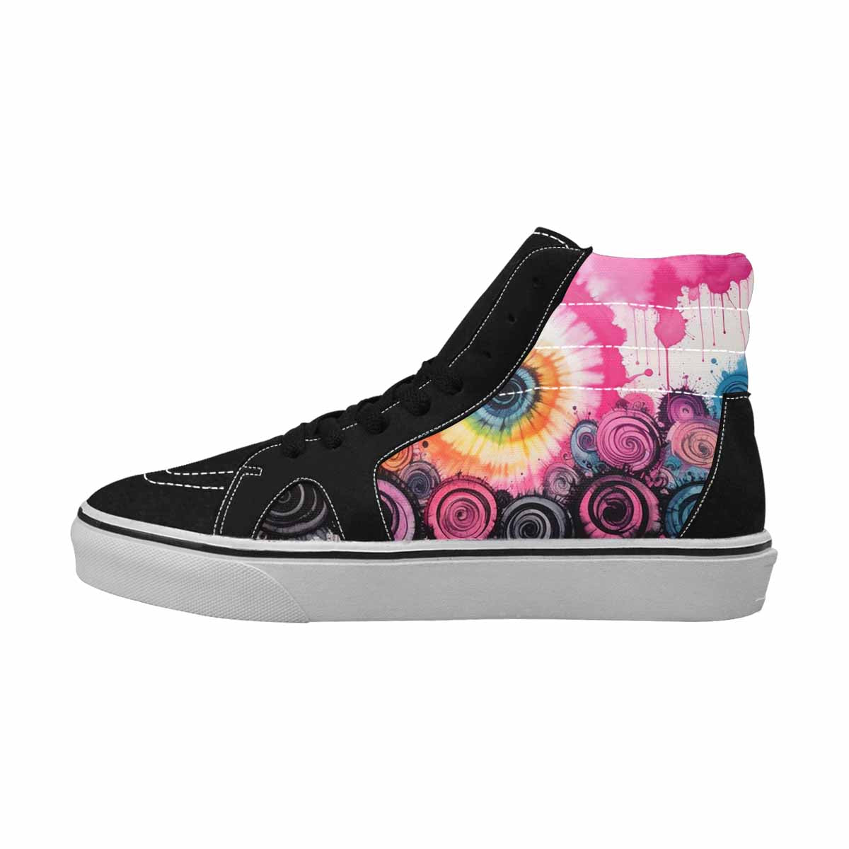 MEN'S Tie High Top Canvas Kaleidoscope Custom Sneakers