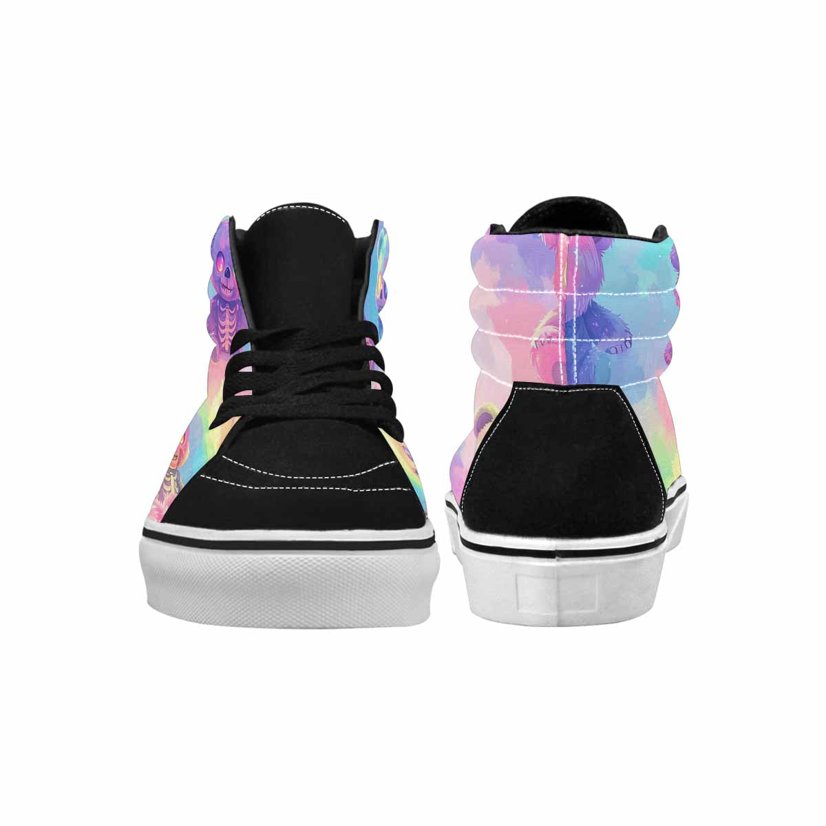 MEN'S Rainbow Teddy Skeletons Eye High Top Canvas Aesthetic Shoes