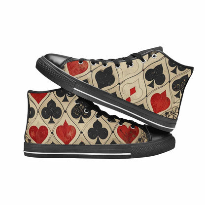 MEN'S Playing Card Suit High Top Canvas Dark Academia Custom Sneakers