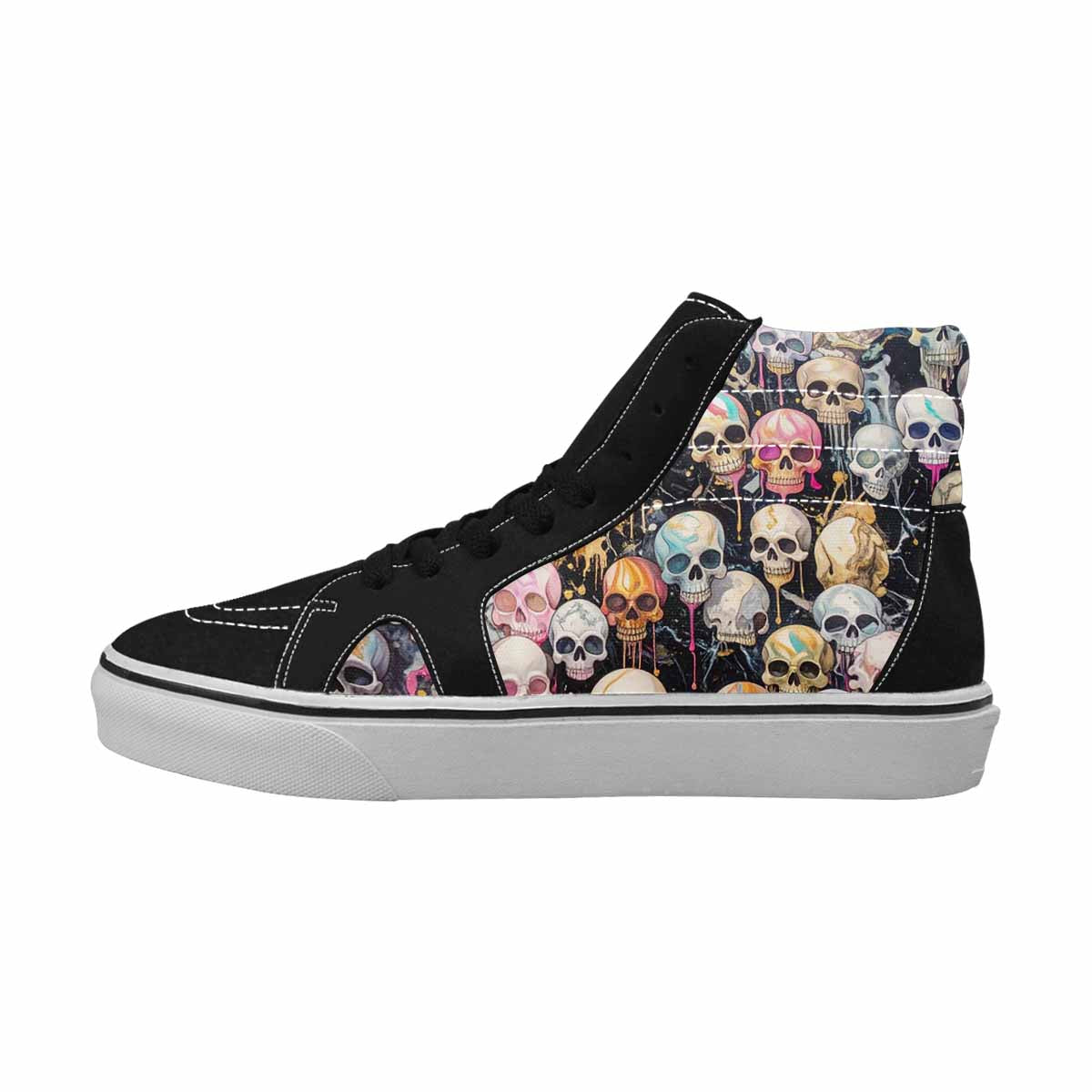 MEN'S Skulls  Marble Skulls High Top Canvas Melting Art Custom Sneakers