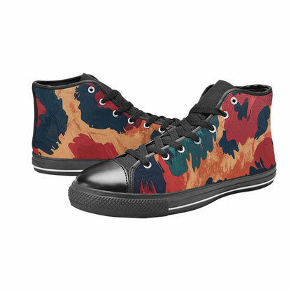 MEN'S Leopard Wallpaper Print High Top Canvas Grunge Custom Sneakers