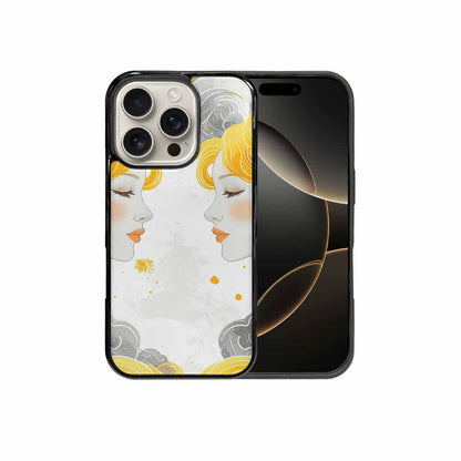 iPhone 16 Pro Case — Gemini Twins Zodiac Pattern Seamless Repeat, Unique Phone Case Design