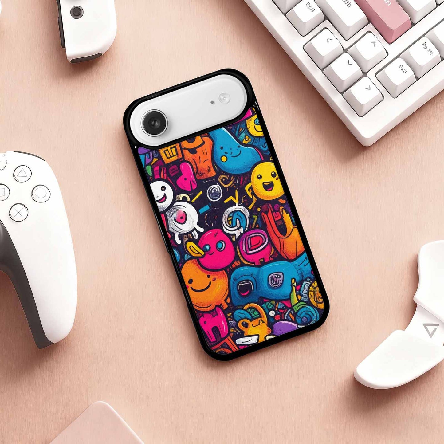 iPhone 17 Air Case — Hand Drawn Icon Doodle Pattern Original, Personalized Phone Case