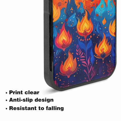 iPhone 15 Plus Case — Flame Burst Full Color Vibrant Flame, Custom Print Case Cover