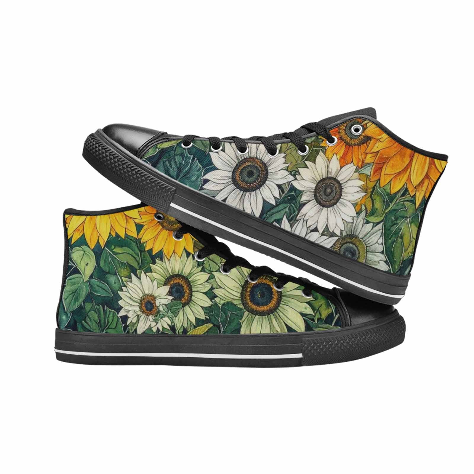 MEN'S Sunflower High Top Canvas Cottagecore Sneakers