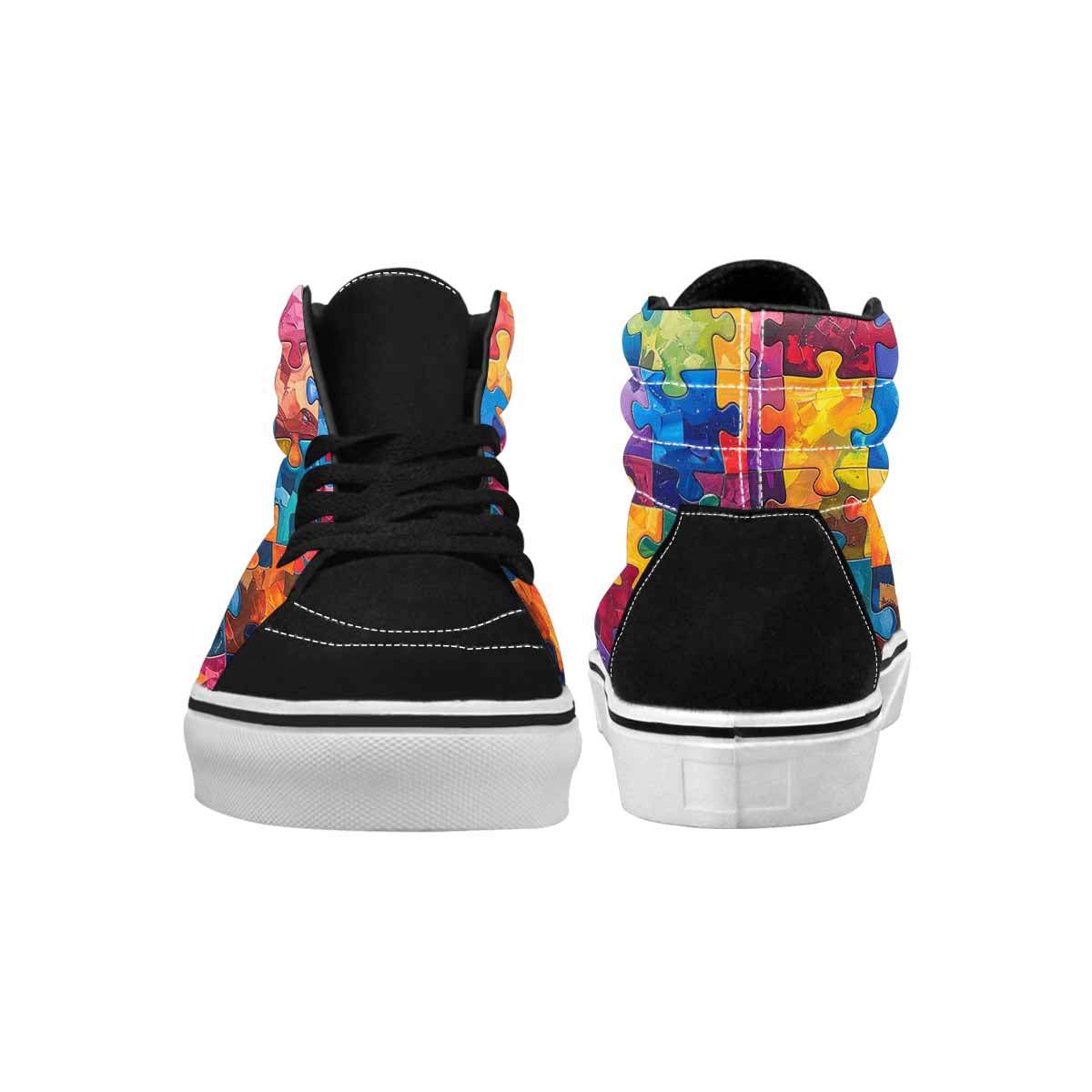 MEN'S Autism Puzzle Pieces High Top Canvas Dreamcore Custom Shoes