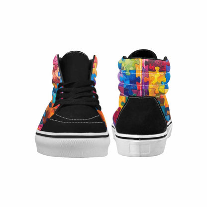 MEN'S Autism Puzzle Pieces High Top Canvas Dreamcore Custom Shoes