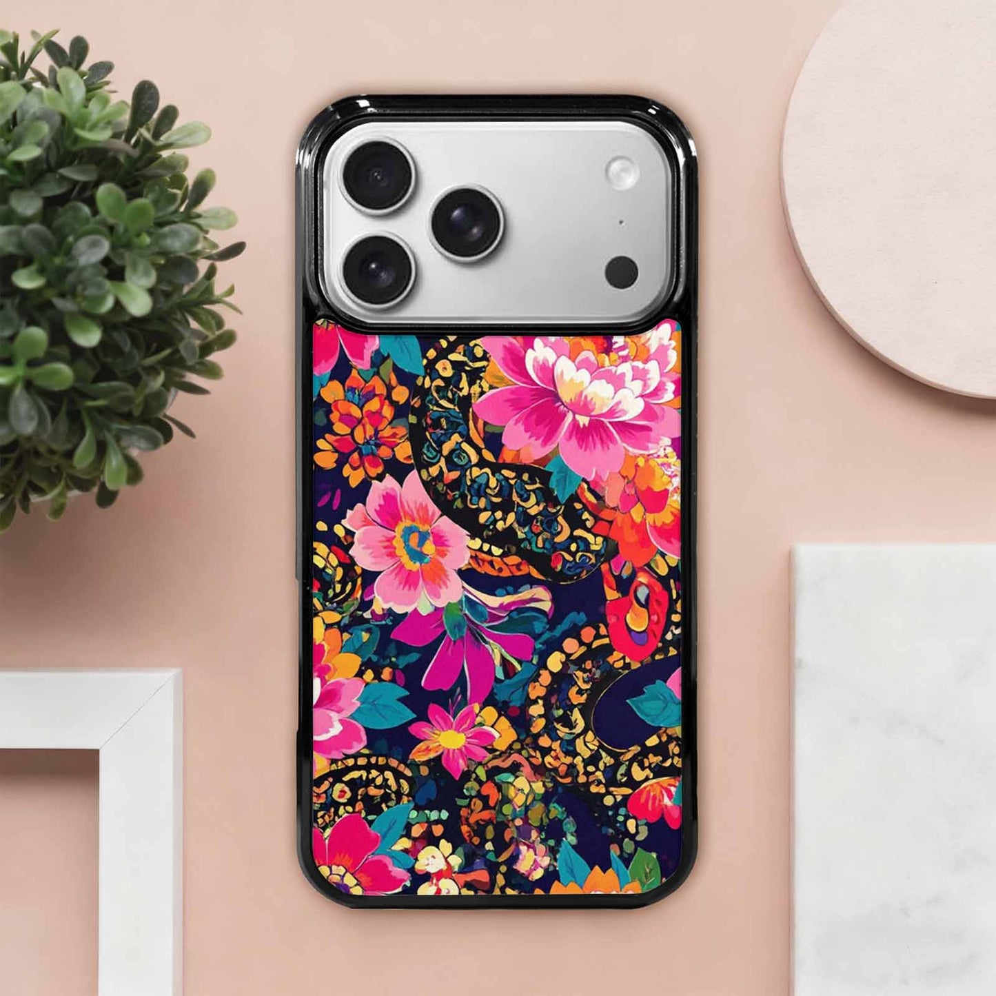 iPhone 17 Pro Max Case — Snakes Print Floral Seamless Floral, Custom Art Phone Cover