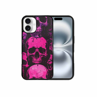 iPhone 16 Plus Case — Pink Purple Skeletons Neon Drip Melting, Unique Phone Case Design
