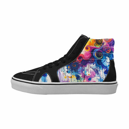 MEN'S Tie High Top Canvas Wallpaper Art Sneakers
