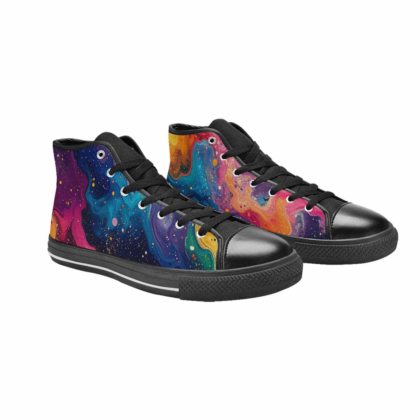 MEN'S Galaxy Art - High Top Canvas Vibrant Chaos Custom Shoes