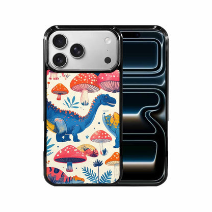 iPhone 17 Pro Max Case — Vintage Dinosaurs Mushroom Retro Vintage, Custom Designed Case Cover