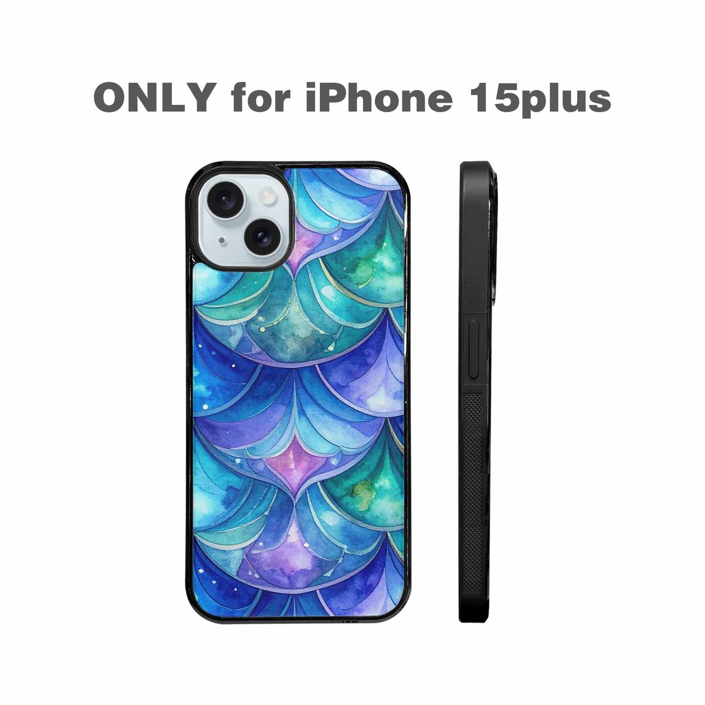 iPhone 15 Plus Case — Mermaid Scale Art Pattern, Custom Print Case Cover