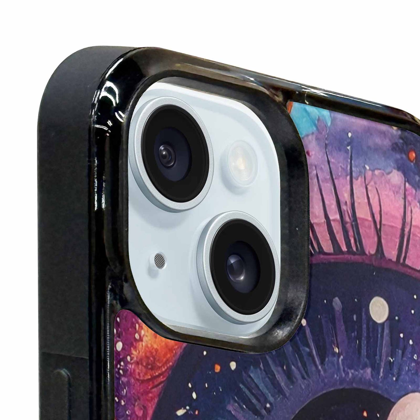 iPhone 15 Plus Case — Cartoon Eyeballs Galaxy, Customized Protective Case