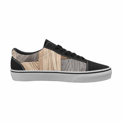 WOMEN'S Wood Grain Texture Canvas Lace-Up Wallpaper Art Custom Sneakers