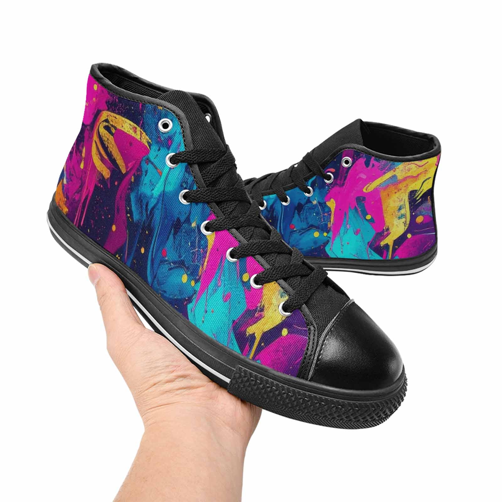 MEN'S Paint Splatter High Top Canvas Y2K Shoes