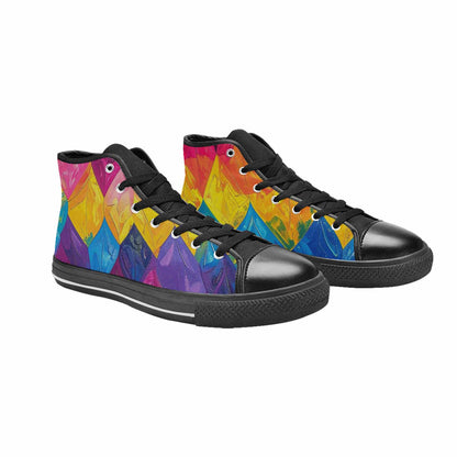 MEN'S Pansexual Flag Color High Top Canvas Surreal Custom Shoes