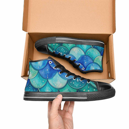MEN'S Mermaid Scale High Top Canvas Y2K Sneakers