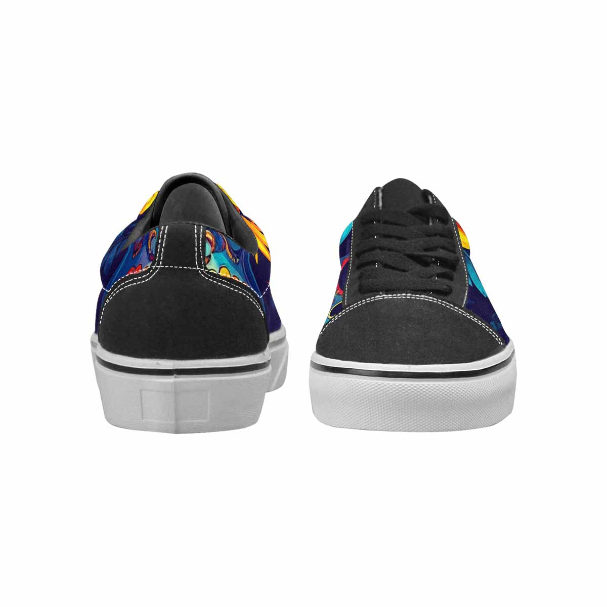 WOMEN'S Sunflower Skulls Print Canvas Lace-Up Aesthetic Sneakers