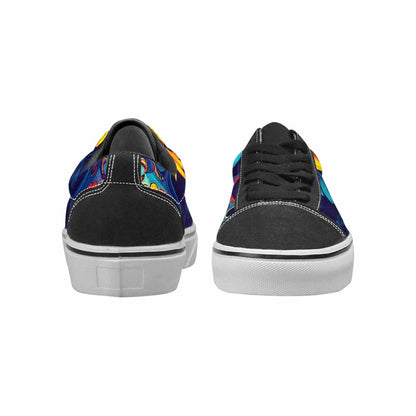 WOMEN'S Sunflower Skulls Print Canvas Lace-Up Aesthetic Sneakers