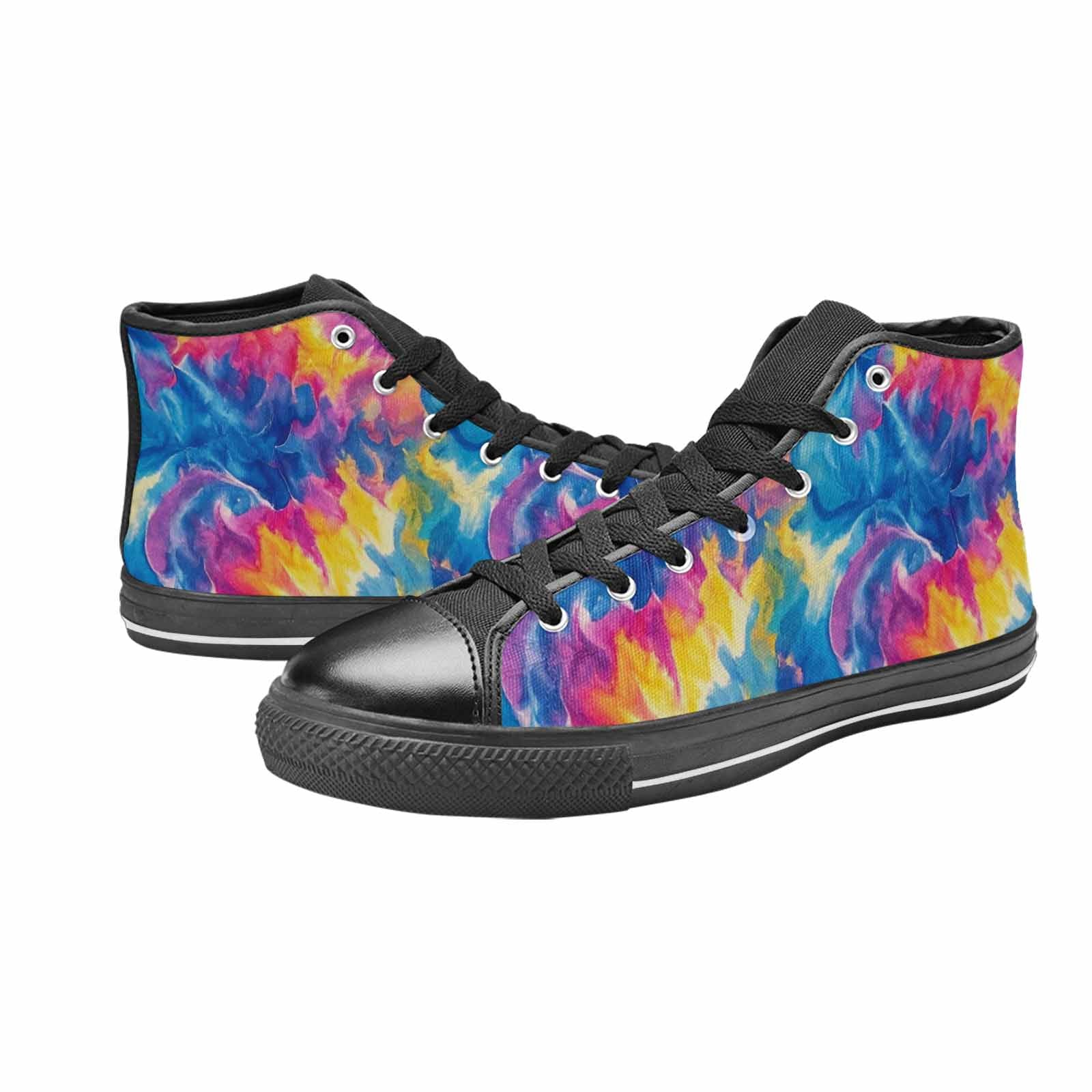 MEN'S Tie Dye Swirl High Top Canvas Neon Fantasy Sneakers