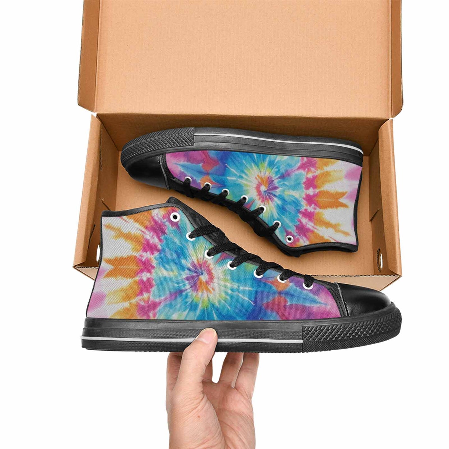 WOMEN'S Tie Dye Rainbow Twist High Top Canvas Vivid Sneakers