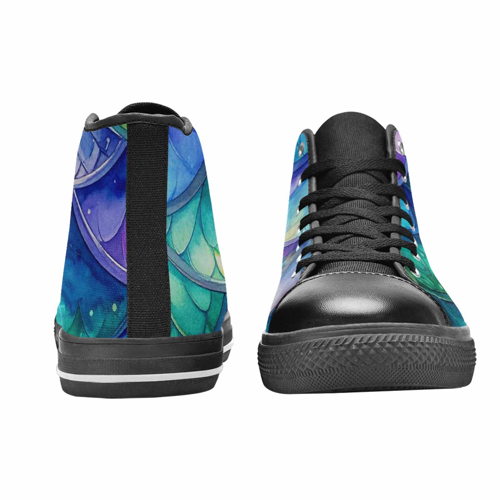 WOMEN'S Mermaid Scale High Top Canvas Aesthetic Custom Shoes